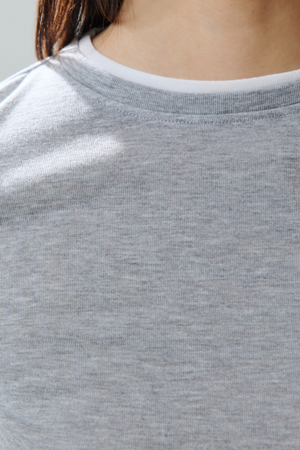 Лонгслив с имитацией второго слоя - цвет серый - 5